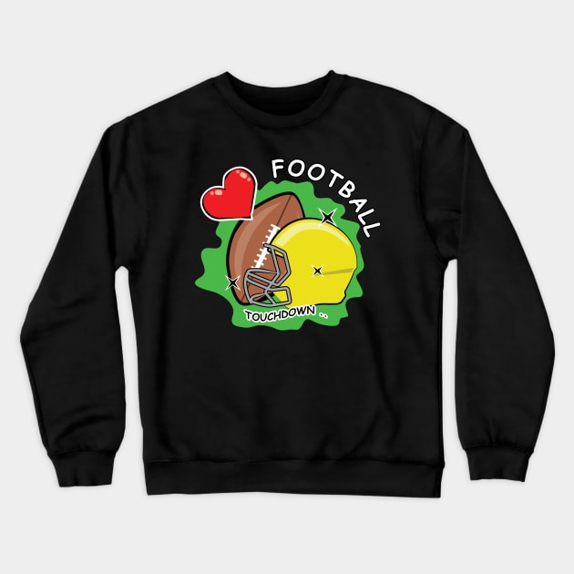 I Love American Football Crewneck Sweatshirt by DesignWood-Sport